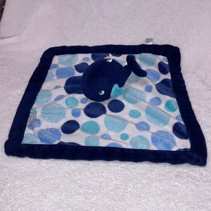 Carters plush fleece polka dot whale lovey security blanket